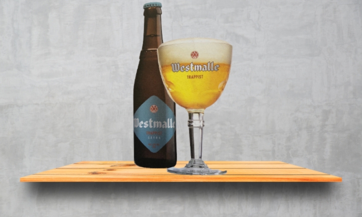 Westmalle Extra flesje en glas